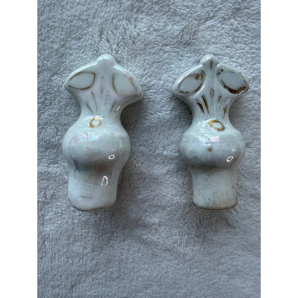 Vintage Porcelain Finial Wine Cork Stoppers L'abbe Francois Liqueur Bottle White